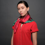 Ultra feminine red silk scarf Tita Hellas