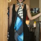 geometrical pattern silk scarf