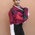 Red hot tulips silk scarf for men and women.Buy it Now! Perfect gift for ST. Valentines day!
