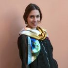 krinio is a colorful silk scarf square 90cm designed by the Greek artist Tita Bonatsou.