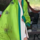 DIVE IN GREEN-silk scarf by Tita Bonatsou