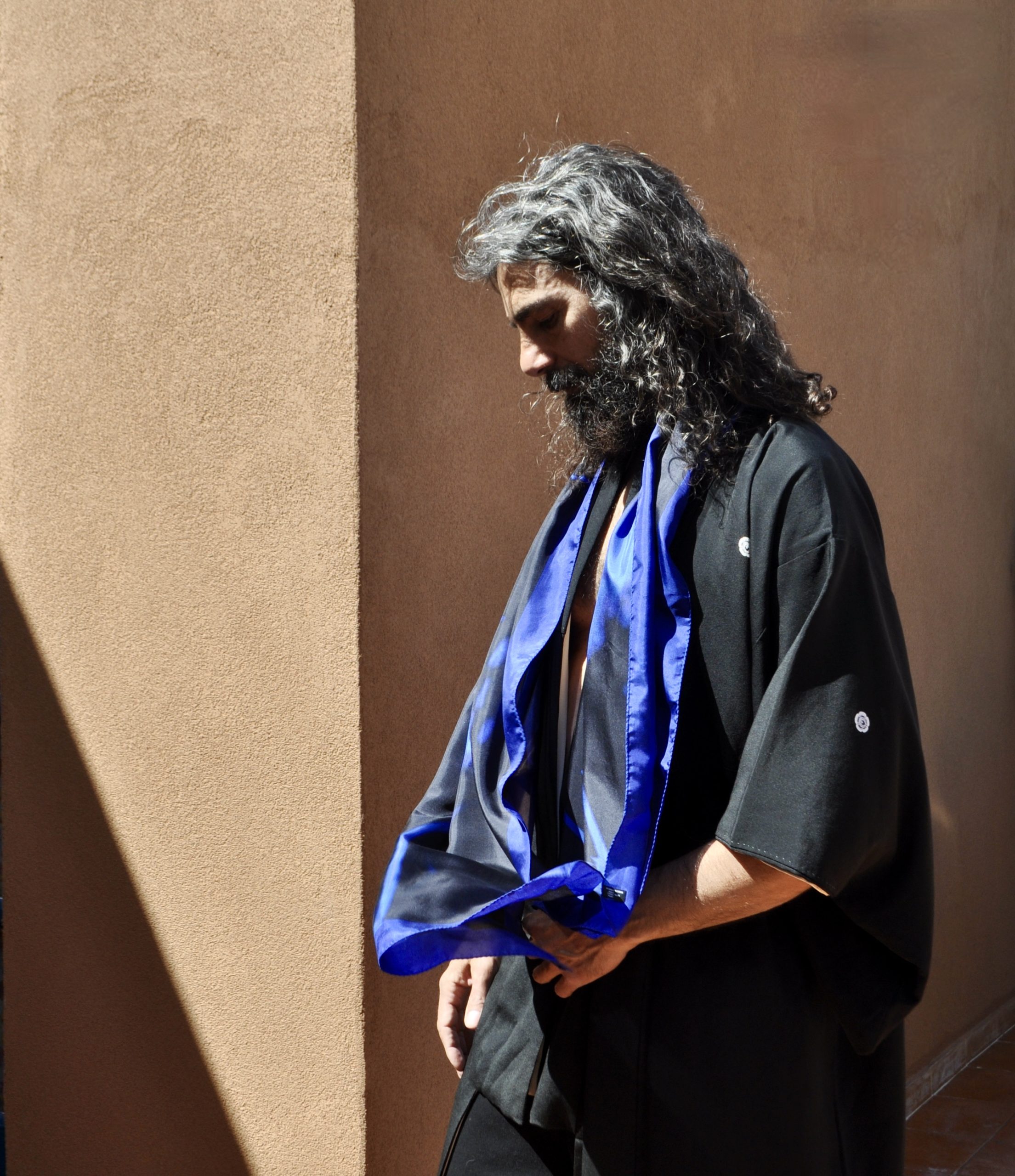 silk scarf by tita bonatsou, paraskevas boubourakas model